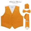 Vittorio Farina Solid Color Satin Suit Vest for Men Set of 4 - Vest, Tie, Bow Tie & Pocket Square (Mustard) view 2