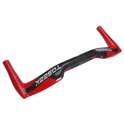 UD Full Carbon Fiber Handlebar Mountain Bike Glossy Matt Fixed Gear Bicycle Carbon Handlebar TT Handlebar 400/420/440mm TT Cycling Parts,Red,440mm