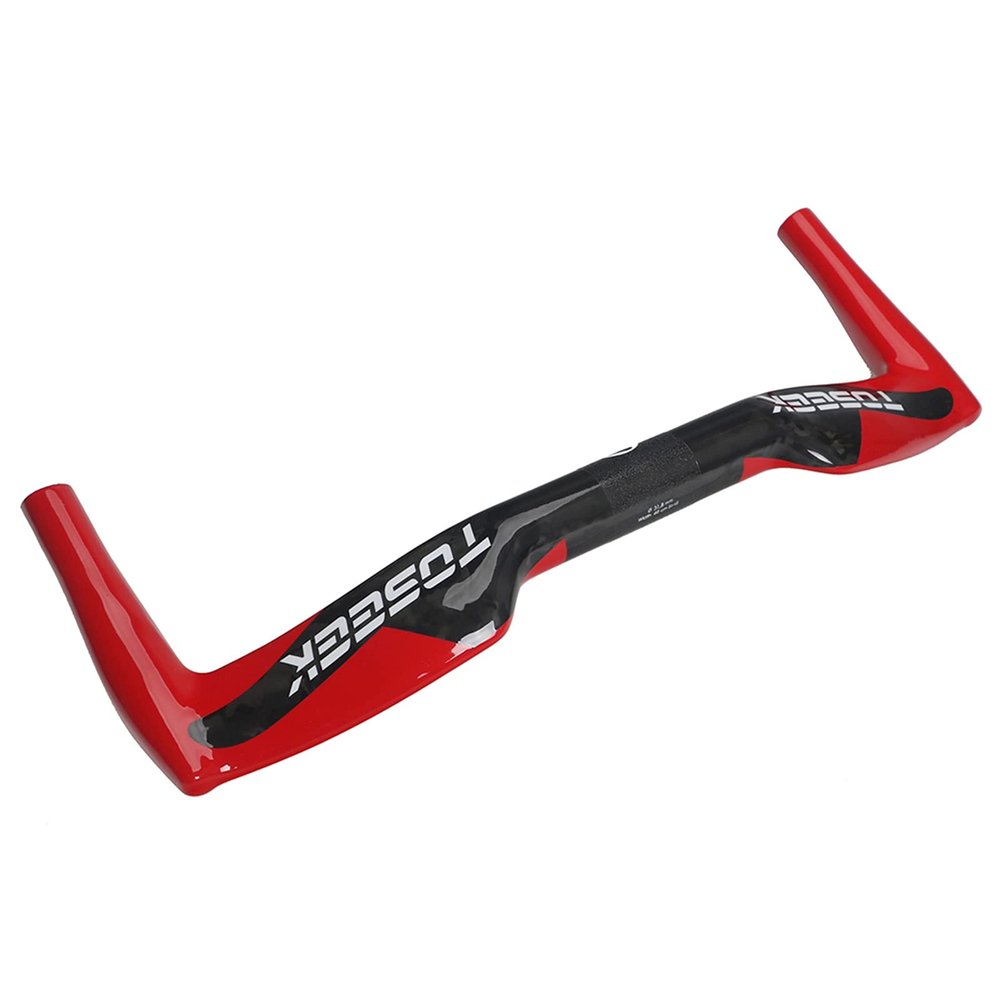 UD Full Carbon Fiber Handlebar Mountain Bike Glossy Matt Fixed Gear Bicycle Carbon Handlebar TT Handlebar 400/420/440mm TT Cycling Parts,Red,440mm