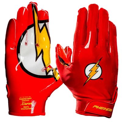 Phenom Elite The Flash Football Gloves VPS1 | DC Edition | Lightweight, Super Sticky Receiver Gloves for Adults & Kids (Xx, Large)