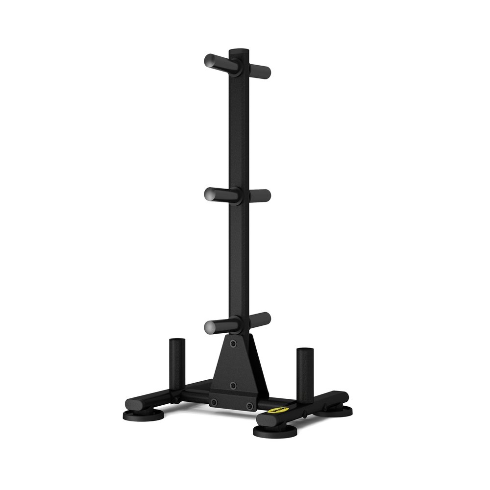 ZIVA Performance Home Disc Storage Rack - Holds Olympic Bars, Bumper Plates and Grip Discs - 2mm Thick Oval Plate Steel Tubing, Welded Frame, Black Powder Coated Finish (Dims: H: 131.5cm, W: 70cm, L: 72cm, Wt: 25kg)