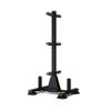 ZIVA Performance Home Disc Storage Rack - Holds Olympic Bars, Bumper Plates and Grip Discs - 2mm Thick Oval Plate Steel Tubing, Welded Frame, Black Powder Coated Finish (Dims: H: 131.5cm, W: 70cm, L: 72cm, Wt: 25kg) view 1