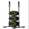 ZIVA Performance Home Disc Storage Rack - Holds Olympic Bars, Bumper Plates and Grip Discs - 2mm Thick Oval Plate Steel Tubing, Welded Frame, Black Powder Coated Finish (Dims: H: 131.5cm, W: 70cm, L: 72cm, Wt: 25kg) view 2