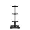 ZIVA Performance Home Disc Storage Rack - Holds Olympic Bars, Bumper Plates and Grip Discs - 2mm Thick Oval Plate Steel Tubing, Welded Frame, Black Powder Coated Finish (Dims: H: 131.5cm, W: 70cm, L: 72cm, Wt: 25kg) view 3