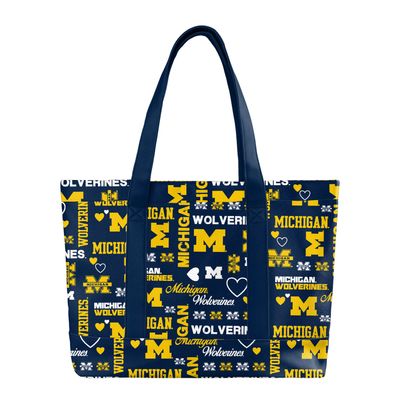 FOCO Michigan Wolverines NCAA Logo Love Tote Bag
