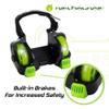 New-Bounce Heel Wheel Skates with Lights - Jet Wheelies for Shoes - Adjustable Roller Heel Skates for Kids - One Size Fits Most (Green) view 2