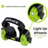 New-Bounce Heel Wheel Skates with Lights - Jet Wheelies for Shoes - Adjustable Roller Heel Skates for Kids - One Size Fits Most (Green) view 4