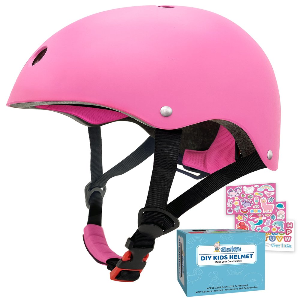 Simply Kids Bike Helmet with DIY Stickers for Toddler Boys Girls I CPSC & CE Certified for Skateboard Roller-Skating Bicycle I Baby Infant Child Ages 2-4 3-5 5-8 Year Old Unicron (Girls in Wonderland)