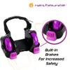 New-Bounce Heel Wheel Skates with Lights - Jet Wheelies for Shoes - Adjustable Roller Heel Skates for Kids - One Size Fits Most (Purple) view 2