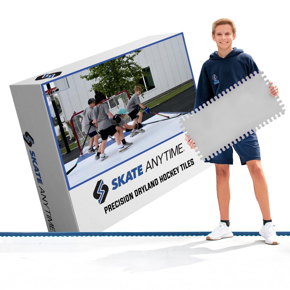 Skate Anytime Precision Dryland Hockey Tiles  Expandable Off-Ice Hockey Training Zones for Stickhandling, Passing & Shooting (Gray, Quick Hands Zone  25 sq ft)
