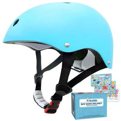 Simply Kids Bike Helmet with DIY Stickers for Toddler Boys Girls I CPSC & CE Certified for Skateboard Roller-Skating Bicycle Scooter I Baby Infant Child Ages 2-4 3-5 5-8 Year Old Shark (Ocean World)