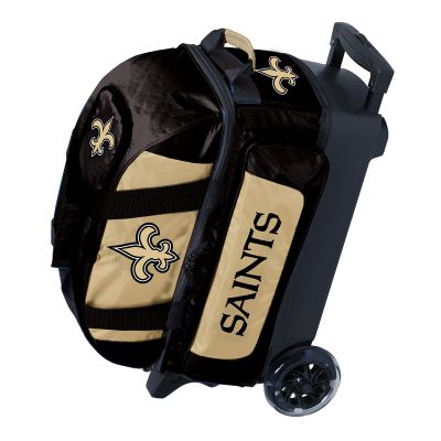Strikeforce Bowling NFL New Orleans Saints Two Ball Bowling Roller Bag with Ball, Shoe and Accessory Pockets