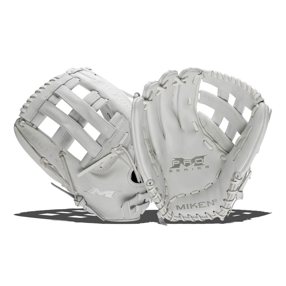 Miken | PRO Series Slowpitch Softball Glove 14 Inch | White | LHT