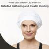 Beemo Womens Shower Cap  Shirred Retro Bathing Swim Turban - White view 3