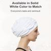 Beemo Womens Shower Cap  Shirred Retro Bathing Swim Turban - White view 4