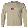 0160. Freedom Military Patriotic Proud American Flag Armour US USA Men's Long Sleeve t Shirt (Beige X-Large) view 1