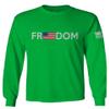 0160. Freedom Military Patriotic Proud American Flag Armour US USA Men's Long Sleeve t Shirt (Irish Green X-Large) view 1