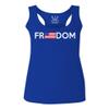 0160. Freedom Military Patriotic Proud American Flag Armour US USA Women's Tank Top Racerback (Royal Large) view 1