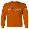 0160. Freedom Military Patriotic Proud American Flag Armour US USA Men's Long Sleeve t Shirt (Orange X-Large) view 1