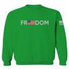 0160. Freedom Military Patriotic Proud American Flag Armour US USA Men's Crewneck Sweatshirt (Irish Green Small) view 1