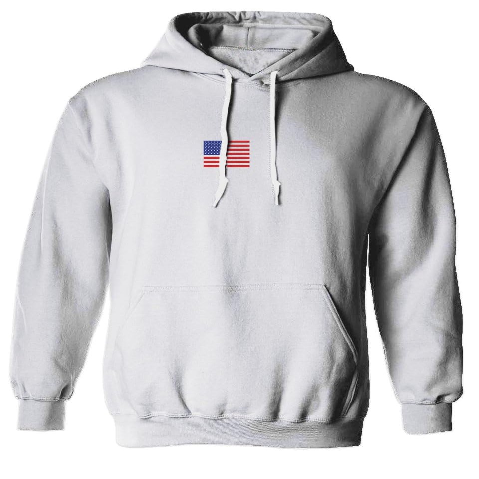 0160. Freedom Military Patriotic Proud American Flag Armour US USA Sweatshirt Pullover Hoodie (White, Medium)