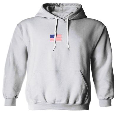 0160. Freedom Military Patriotic Proud American Flag Armour US USA Sweatshirt Pullover Hoodie (White, Large)