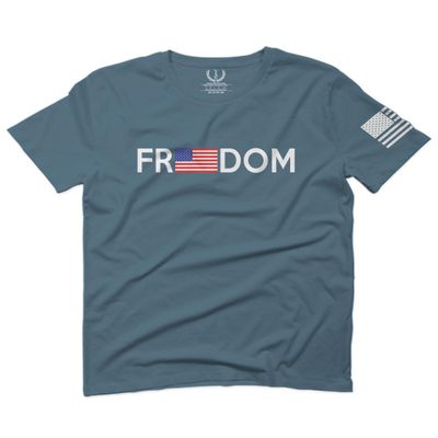 0160. Freedom Military Patriotic Proud American Flag Armour US USA for Men T Shirt (Indigo 2X-Large)