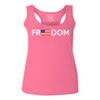 0160. Freedom Military Patriotic Proud American Flag Armour US USA Women's Tank Top Racerback (Pink X Small) view 1
