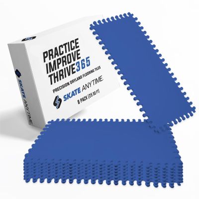 Skate Anytime Precision Dryland Hockey Tiles  Expandable Off-Ice Hockey Training Zones for Stickhandling, Passing & Shooting (Blue, Quick Hands Zone  25 sq ft)