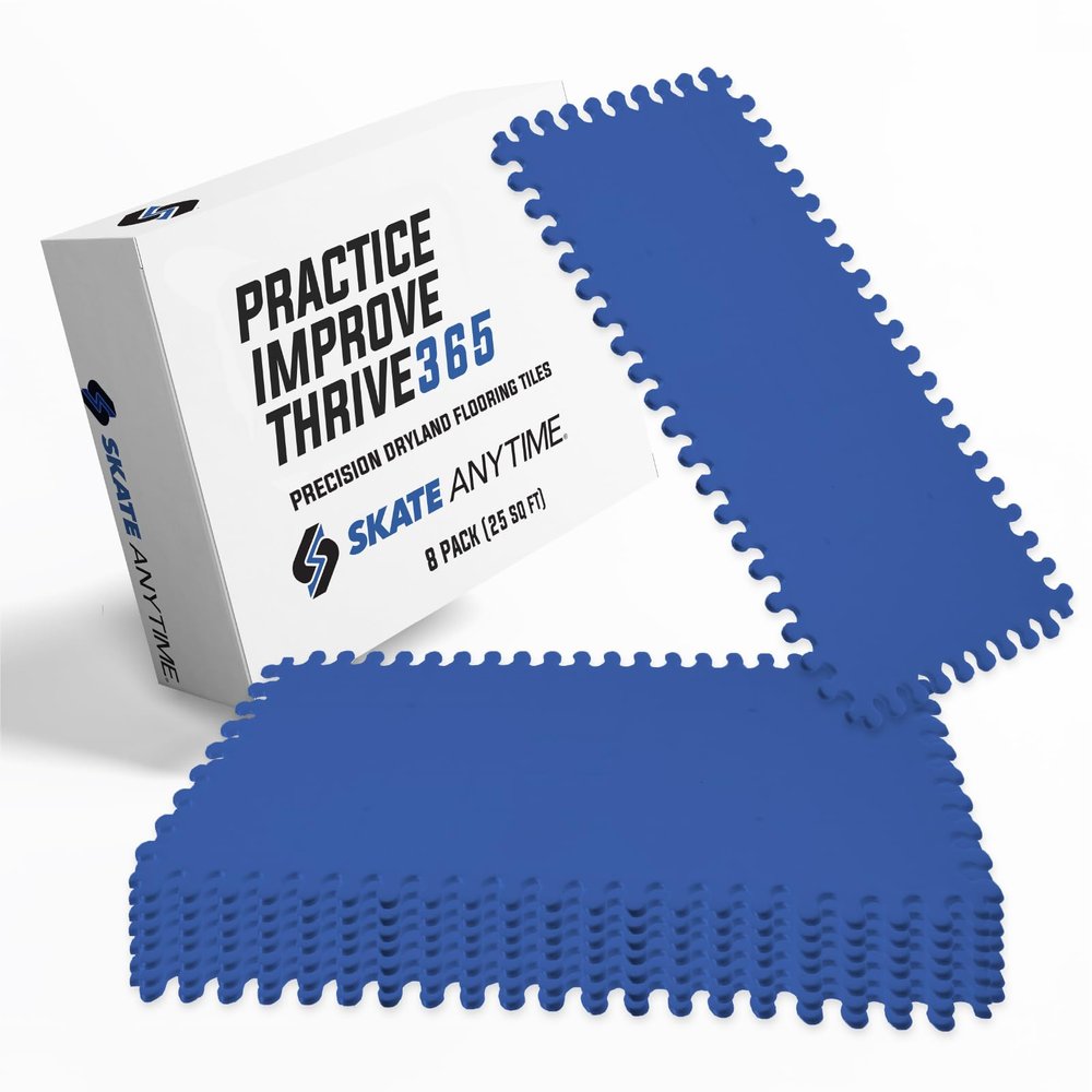 Skate Anytime Precision Dryland Hockey Tiles  Expandable Off-Ice Hockey Training Zones for Stickhandling, Passing & Shooting (Blue, Quick Hands Zone  25 sq ft)