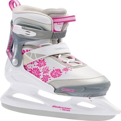Bladerunner Ice by Rollerblade Micro Ice Girls, Junior, Adjustable, Pink and White, Ice Skates