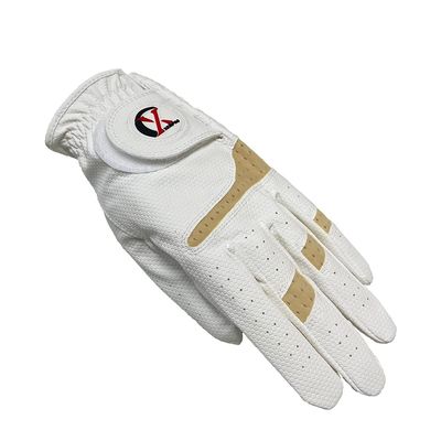 XEIRPRO Premium 4 Pack All Weather Golf Gloves for Men Worn On Right Hand for Left Handed Golfer- Comfort and Secure Fit Ultra Grip Leather Soft Flexibility (Medium-Large, White/Light Beige)