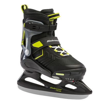 Bladerunner Ice by Rollerblade Micro Ice XT, Junior, Adjustable, Black and Lime, Ice Skates