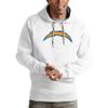 Antigua Men's White Los Angeles Chargers Victory Pullover Hoodie view 1