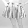 winying Kids Girls Sparkly Metallic Flared A-Line Skater Mini Skirt Dress Up Latin Jazz Cheer Performance Skort Skirt Silver 12 Years view 2