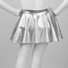 winying Kids Girls Sparkly Metallic Flared A-Line Skater Mini Skirt Dress Up Latin Jazz Cheer Performance Skort Skirt Silver 12 Years view 4