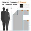 4Monster 3 Size Microfiber Camping Towels at 1 Pack,Fast Drying Beach Travel Towel Ultra Compact,Ultra Soft Gym Towel for Beach Hiking Yoga Travel Sports Backpacking Trip and Pool (Grey) view 3