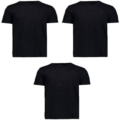 32 Degrees Cool Men's 3 Pack Short Sleeve Crew Neck T-Shrts (Black/Black/Black, Medium)