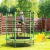 BETTARY 55" Trampoline for Kids, Children Trampoline w/Safety Enclosure Net & Spring Pad & Bulit-in Zipper Sturdy Steel Frame, Outdoor Indoor Use, for Patio, Garden, Porch (Green) view 3