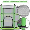 BETTARY 55" Trampoline for Kids, Children Trampoline w/Safety Enclosure Net & Spring Pad & Bulit-in Zipper Sturdy Steel Frame, Outdoor Indoor Use, for Patio, Garden, Porch (Green) view 4