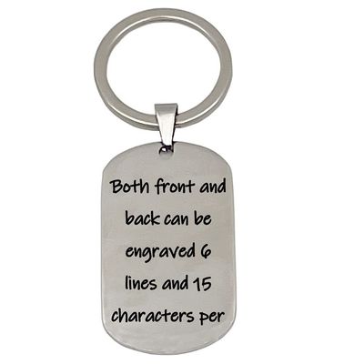 good goods Personalized Customize Inspirational Keyring Stainless Steel Dog Tag Name Keychain,Engraved Gift for Men Boys Boyfriend (Silver vertical), 4.8*2.8cm