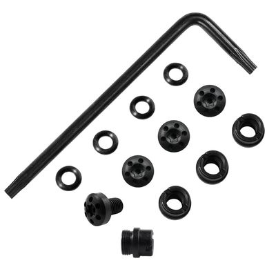 Cool Hand 1911 Grip Screws & Bushings for 1911 Full Size/Compact, T10 Torx Key, 4 O Rings, Stainless Steel, Black, 1911-BUSH-SCR