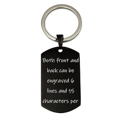good goods Personalized Customize Inspirational Keyring Stainless Steel Dog Tag Name Keychain,Engraved Gift for Men Boys Boyfriend (Black vertical), 4.8*2.8cm