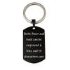 good goods Personalized Customize Inspirational Keyring Stainless Steel Dog Tag Name Keychain,Engraved Gift for Men Boys Boyfriend (Black vertical), 4.8*2.8cm view 1
