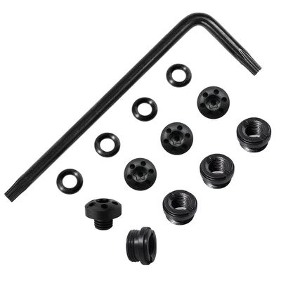 Cool Hand 1911 Grip Screws & Bushings for Slim 1911 Full Size/Compact, T10 Torx Key, 4 O Rings, Stainless Steel, Black, 1911S-BUSH-SCR