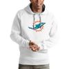 Antigua Men's White Miami Dolphins Logo Victory Pullover Hoodie view 1