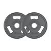 Balelinko Cast Iron 2-Inch Olympic Grip Plate Weight Plate for Strength Training, Weightlifting and Crossfit in Pair, 25LB, Gray view 1