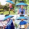 Bocampty Umbrella Hat, Double Layer Fishing Hat Hands Free Foldable UV Protection Ventilative Umbrella Cap Adjustable Headwear for Fishing Golf Beach Gardening Sunshade Outdoor view 4