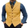 Ceehuteey Men's Suit Vests Leisure Wool Tweed Plaid Waistcoat Slim Fit(Yellow,X-Large) view 1
