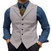 Ceehuteey Men's Suit Vests Leisure Wool Tweed Plaid Waistcoat Slim Fit(Yellow,X-Large) view 2